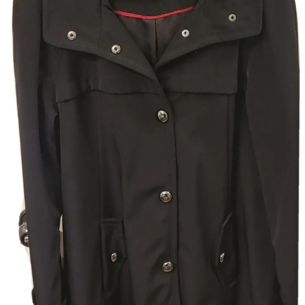 Jones New York women’s Lined Jacket with Detachable Hood rain coat Size L